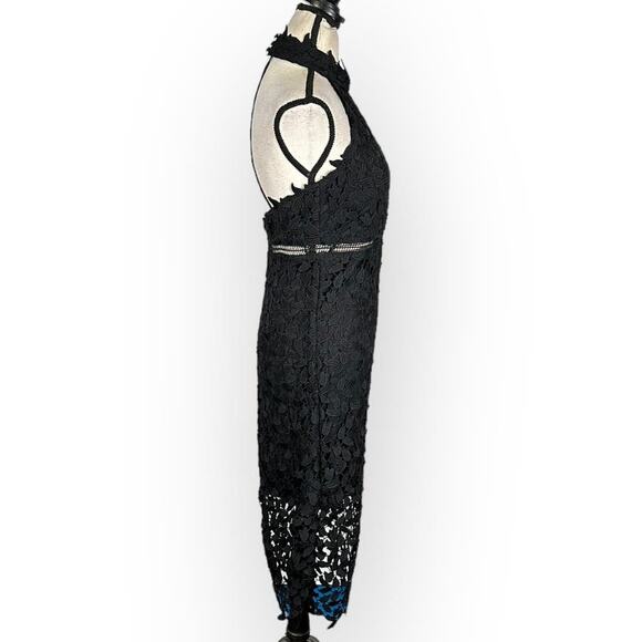 Bardot Gemma Halter Lace Sheath Dress Women's 6 Black Sleeveless Knee Length NWT - Picture 6 of 9